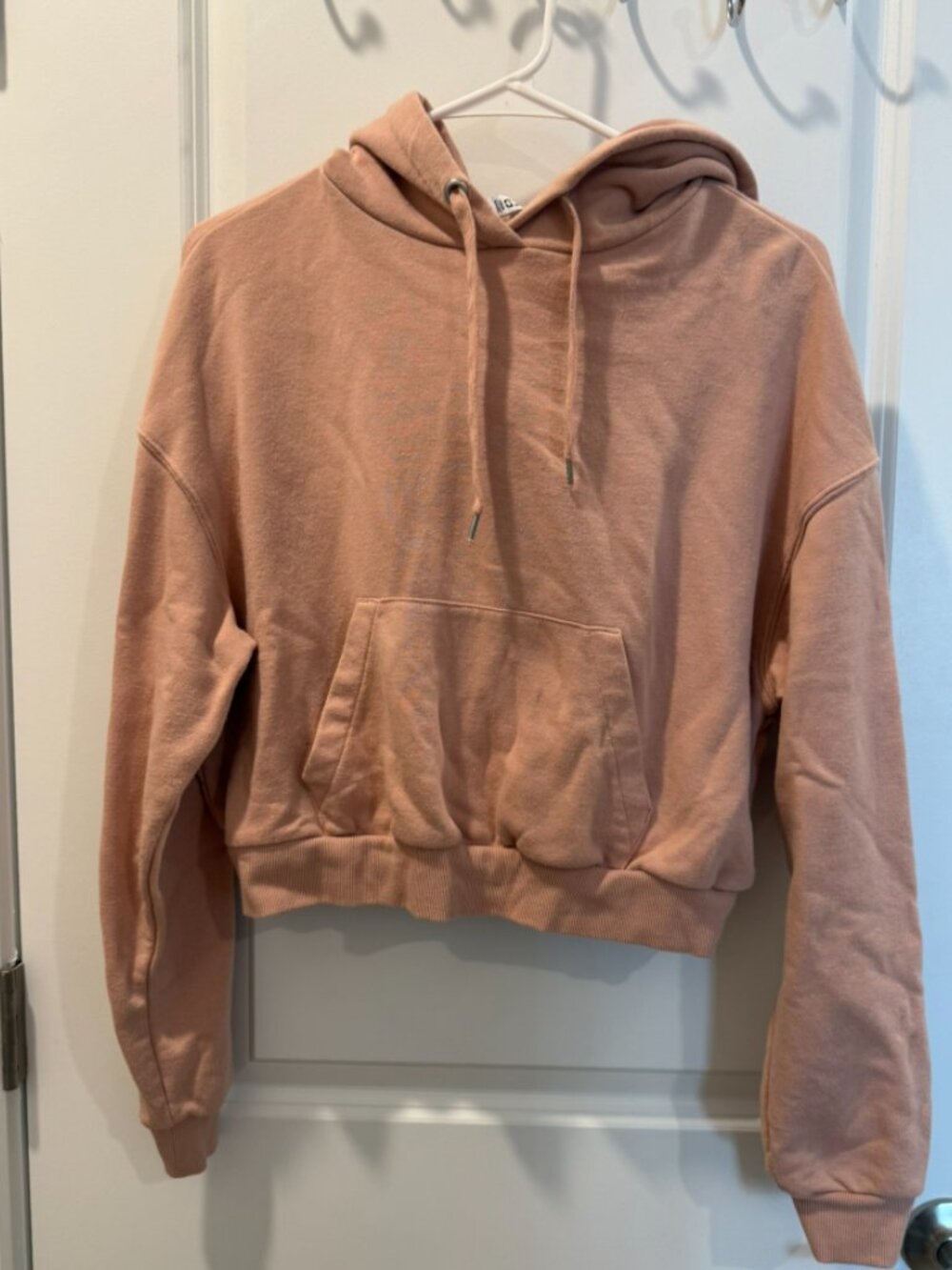 Pink Cropped Hoodie